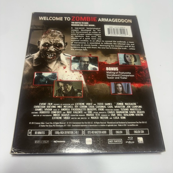 Zombie Massacre Blu-ray for the 2013 horror film, also known as Apocalypse Z. - Picture 2 of 3